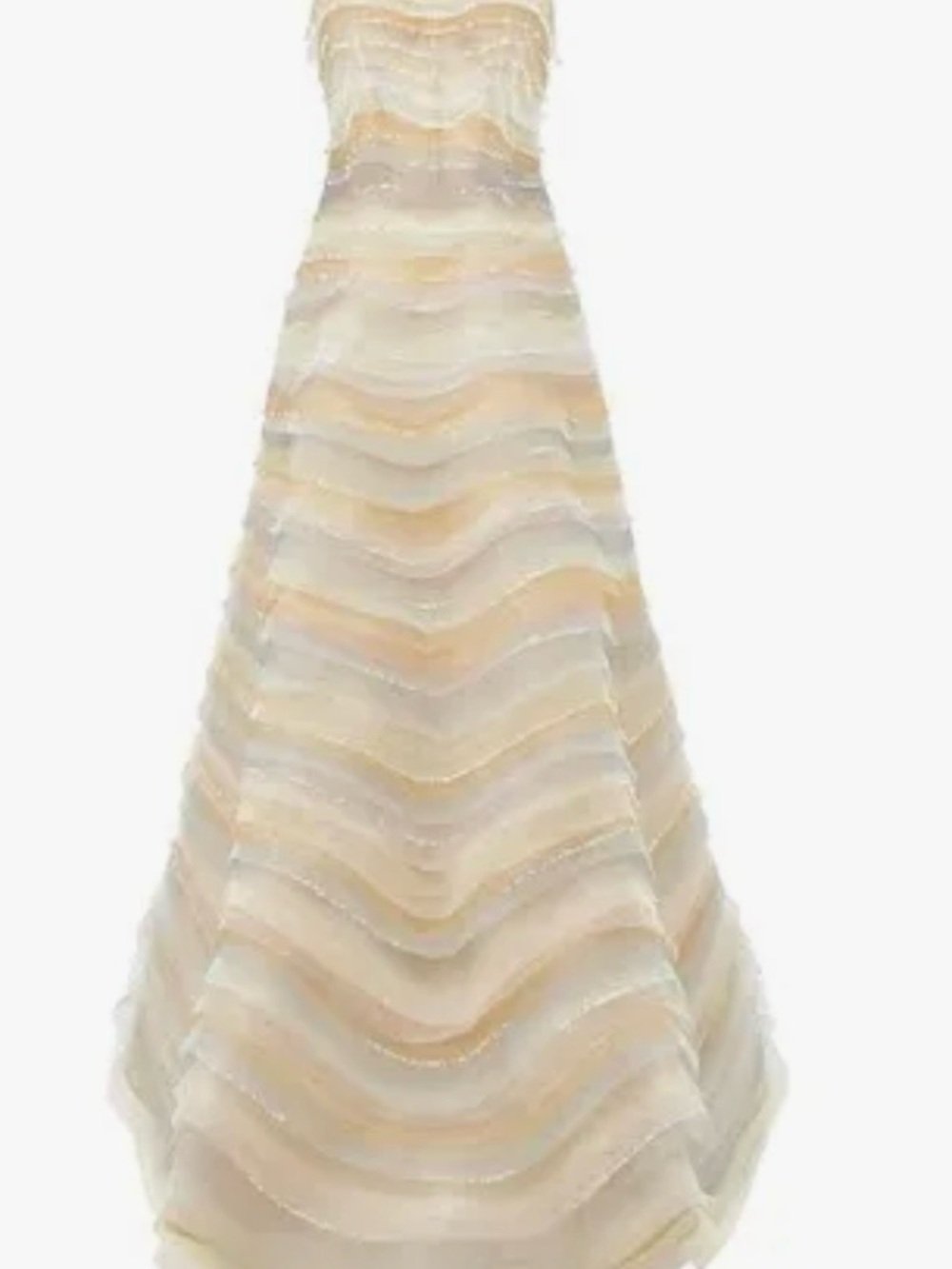 Strapless A-line Pastel Wave-Effect Evening Gown - Picture 4 of 6
